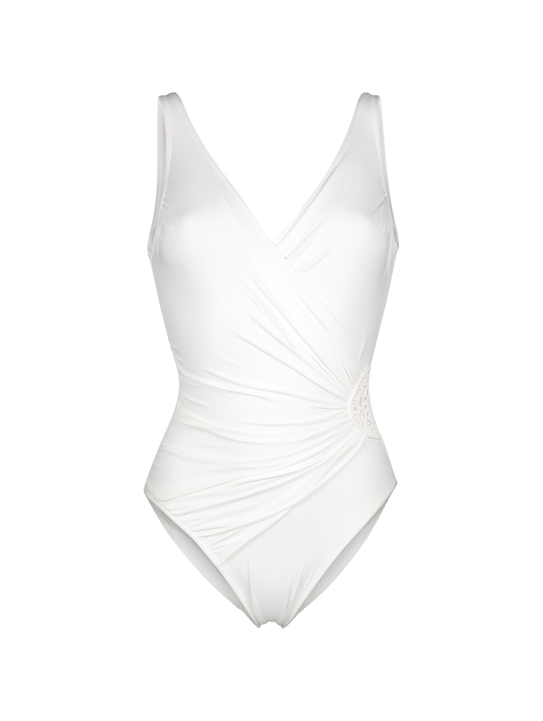 CHRIS Crochet White One Piece Swimsuit
