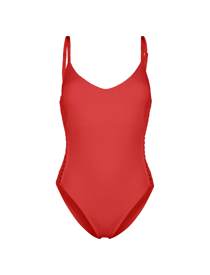 CYPRUS Crochet Red One Piece Swimsuit